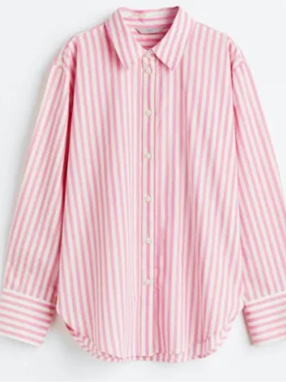 H&M Pink and White Striped Button-Down Shirt